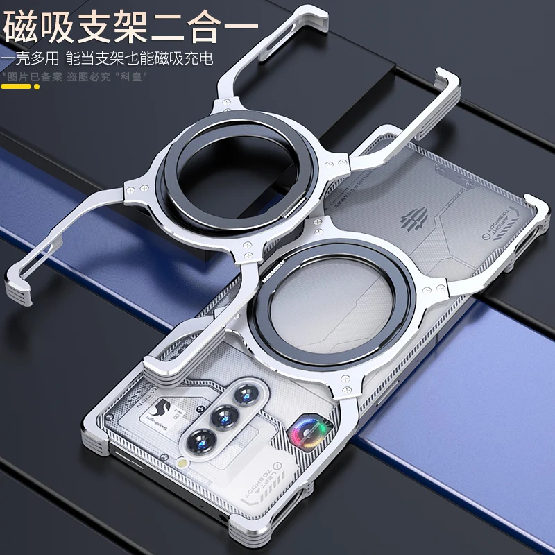 Enhanced Metal 360° Rotating Bracket Case with Wireless Charging Capability