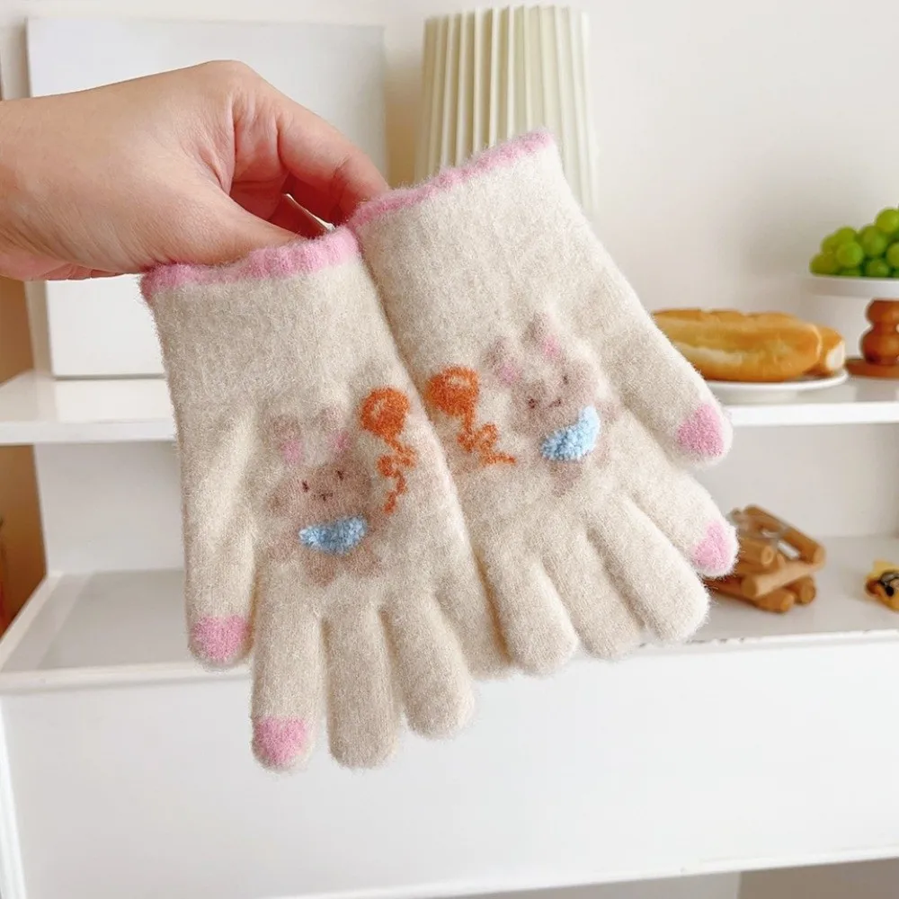New Cold Proof Gloves Windproof Cute Cartoon Rabbit Warm Gloves Thickned Mittens for Children