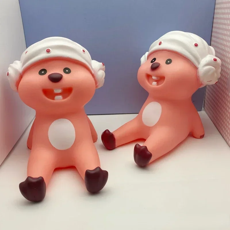 Cute Ruby Beaver Lazy Phone Stand Desktop Decoration Pendant Trendy Toy Model Doll phone and tablet stand
