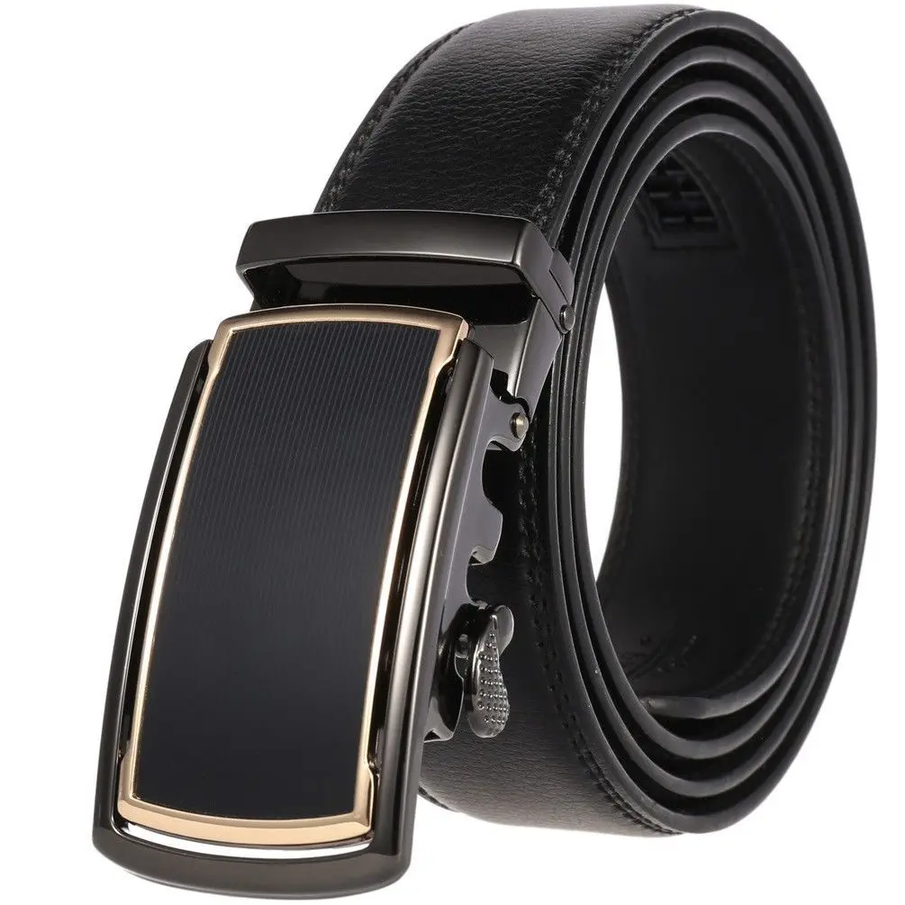 High Quality Autumn Men Belt With Lychee Pattern Genuine Leather Automatic Buckle Waist Seal For Business Casual Work Pants Belt