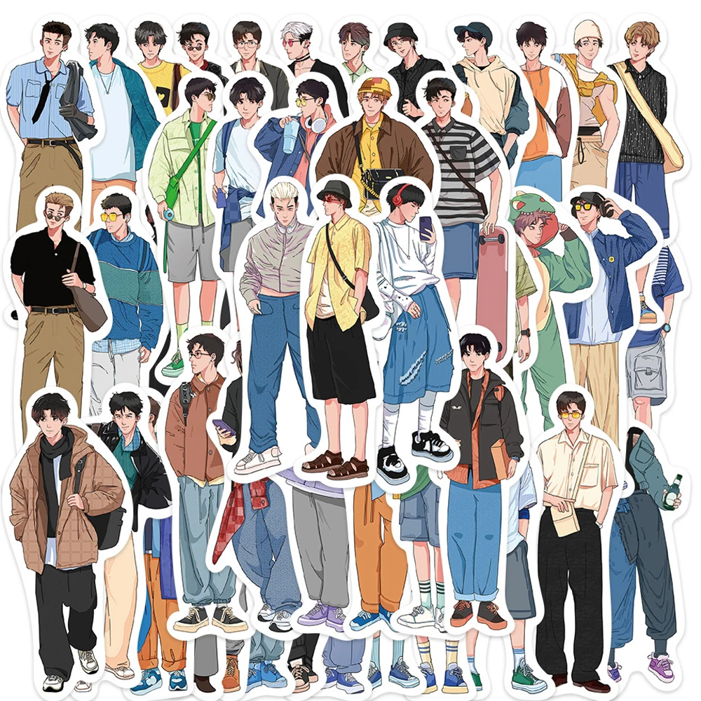 

10/30/50pcs Fashion Hand-Painted Boys Stickers Cool Cartoon Decal Notebook Laptop Skateboard Suitcase Decorative Sticker for Toy