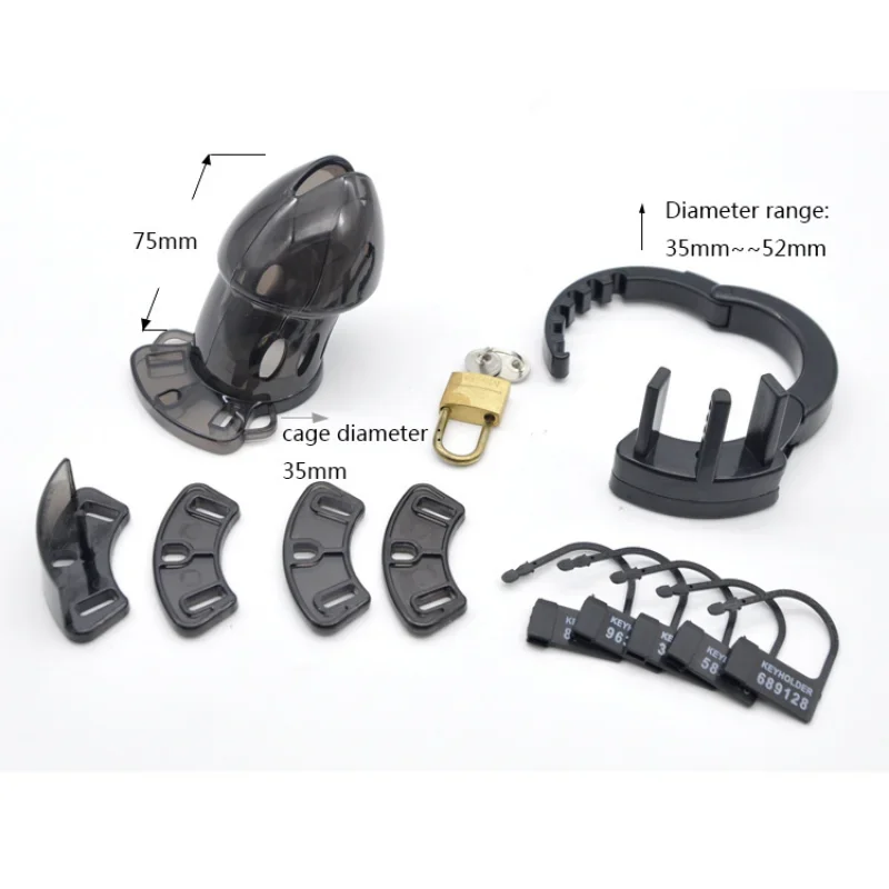 penis chastity cage chastity lock sex toy Chastity Cage Male Sex Toys Man Chastity Device Cock Cage with Adjustable Size Rings Brass Lock Locking Erotic Urethral Products
