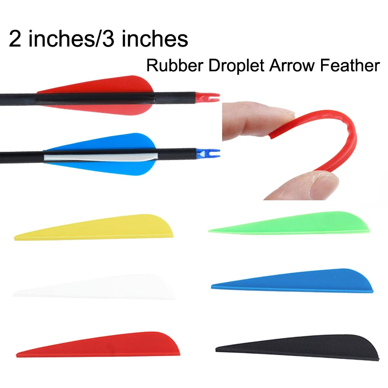 

50PCS 2/3inch Rubber Droplet Arrow Feather Carbon Fiberglass Arrow Universal Arrow Accessories Support DIY Tail Arrow Feather