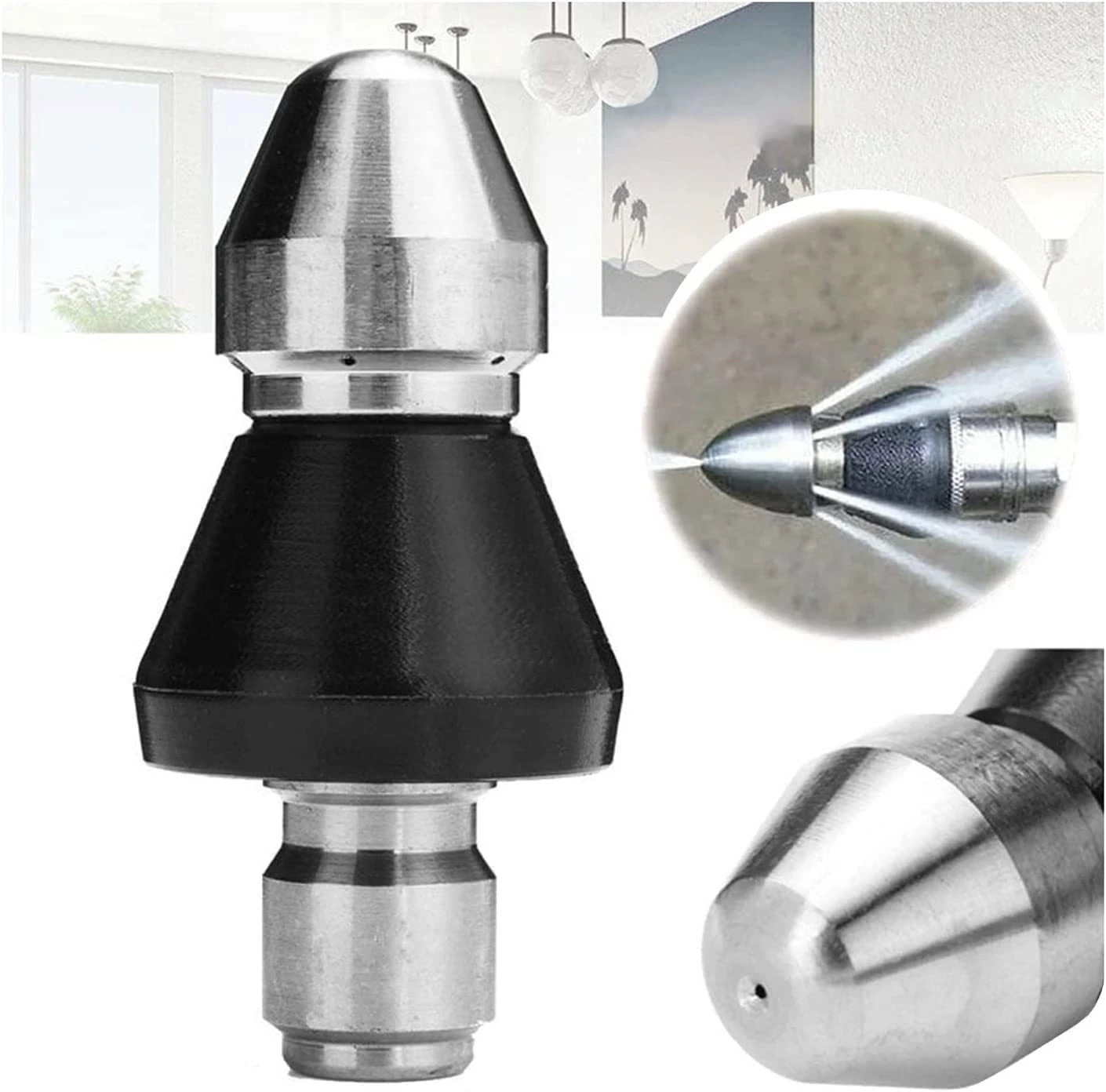 Cleaning machine high-pressure bullet nozzle municipal sewage pointed pipe dredging cleaning nozzle 4