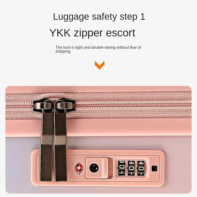 Suitcase  Gradient Color Luggage Women's Trolley Case Travel  Multi-Functional Password Suitcase on wheels Cabin 20 inches