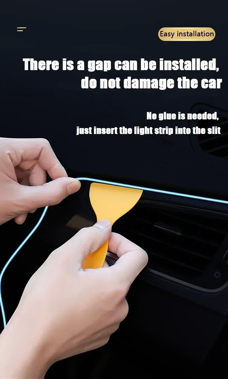 5M Car Interior Lighting LED Strip Decoration Garland Wire Rope Tube Line Flexible Neon Light With Cigarette Drive USB