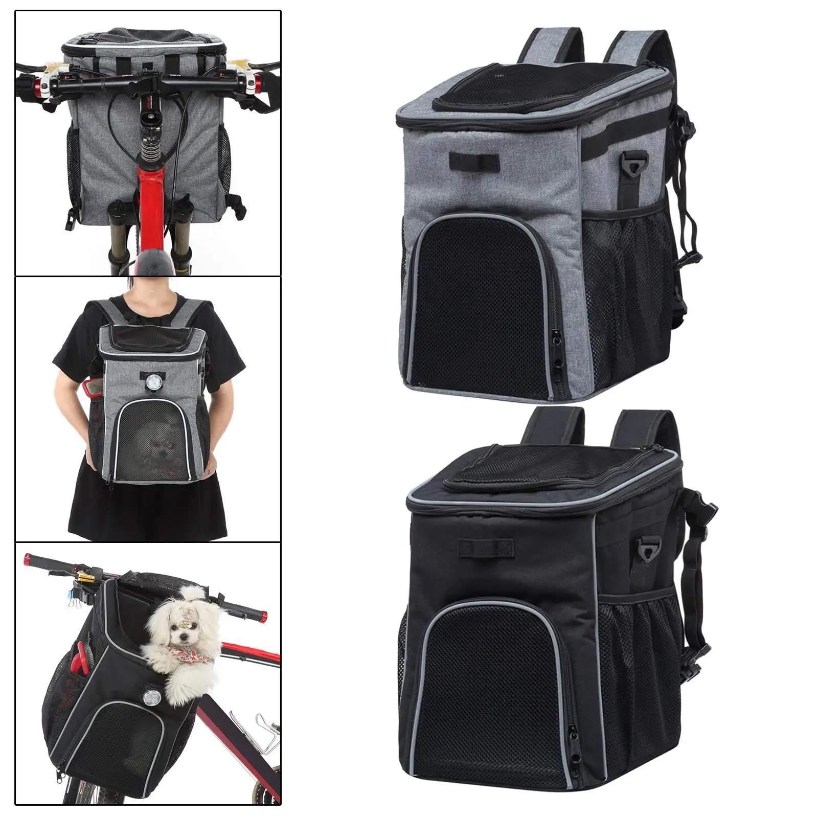 

Dog Bike Basket Front Dog Bike Carrier Backpack Breathable Pet Travel Bag