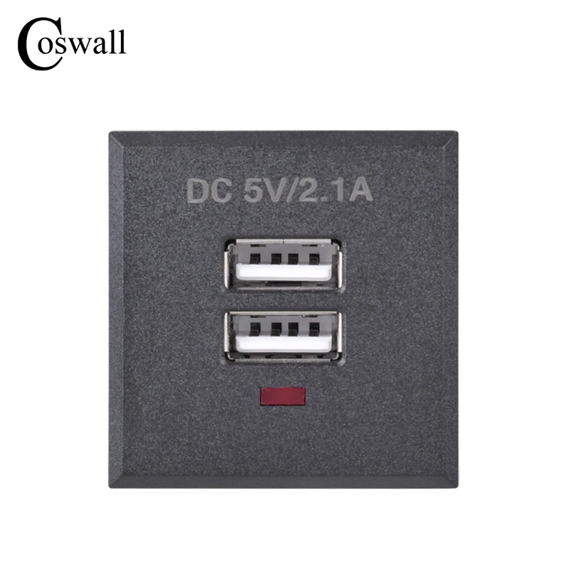 COSWALL Table Socket Module 5V 2.1A Maximum LED Indicator Quality Snap-in Embedded USB & Type C / Dual USB Charging Outlet electrical power socket electrical sockets