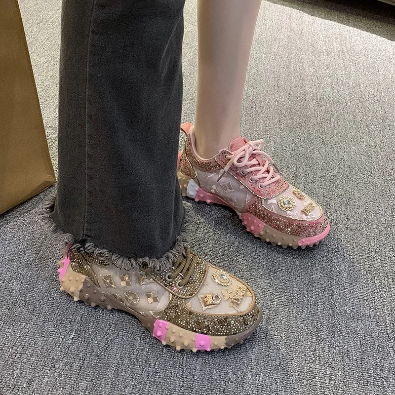 Pink Gucci Jeweled Shoes Gucci Women's Pink Logo Rhinestone