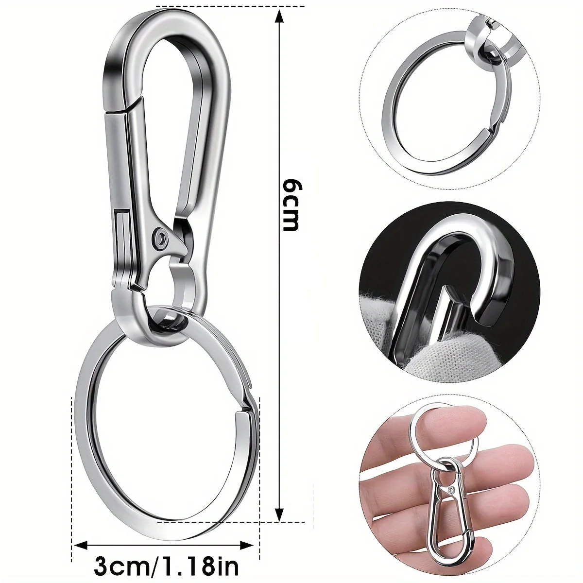 Carabiner Clip Keychain 4Pcs for Car Keys