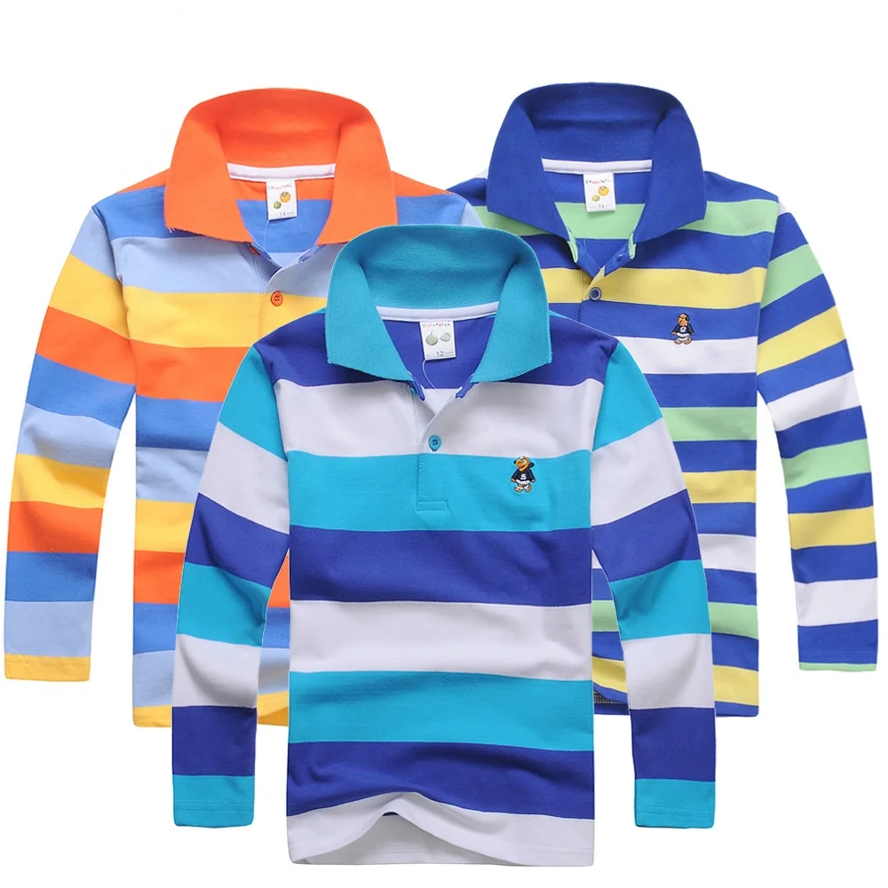 Child Boys Long Sleeve Polos Baby Boy Camisetas Boys Shirts Teen Boy