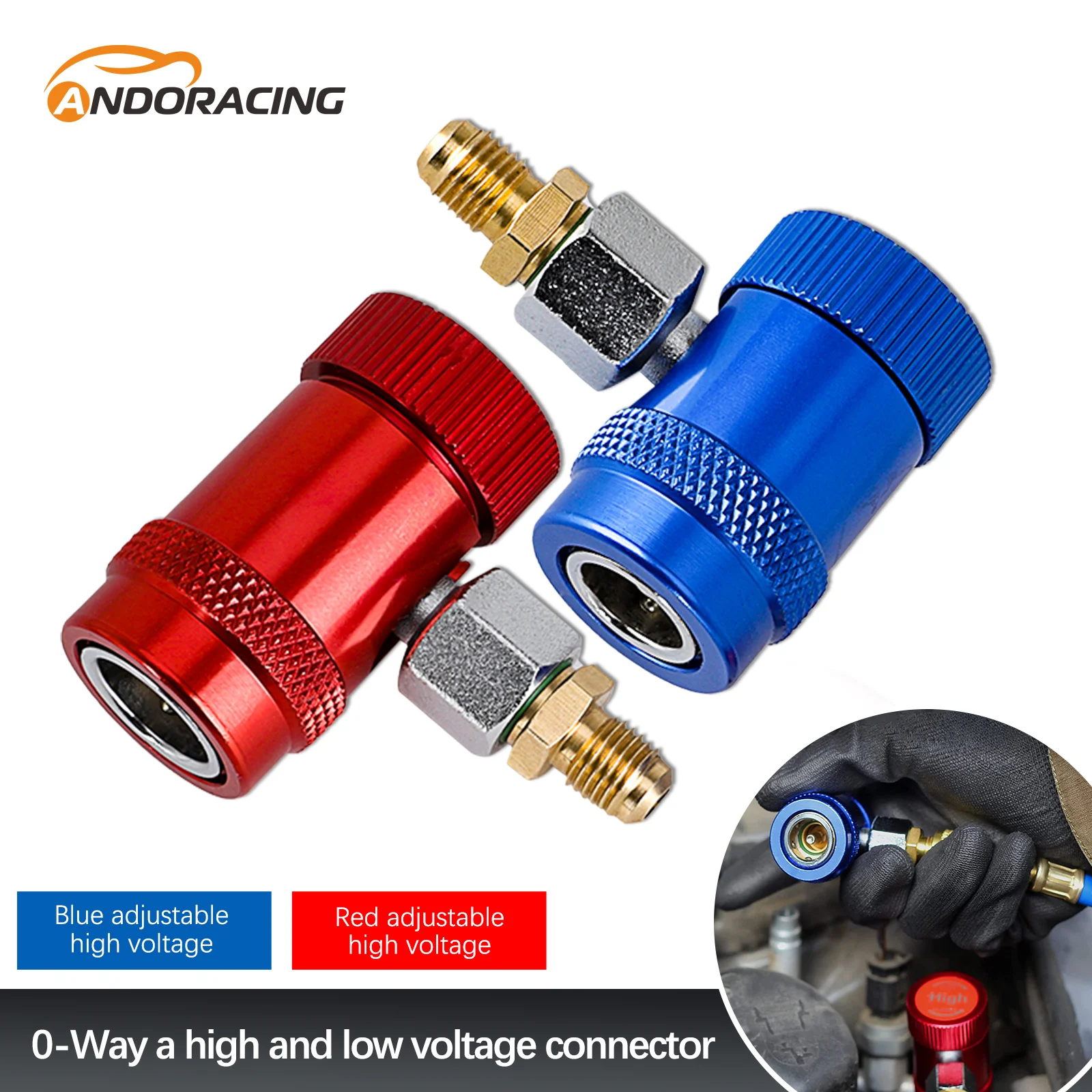 R1234YF Car Auto AC High / Low Side Quick Couplers Adapters Conversion Kit With Manual Couplers