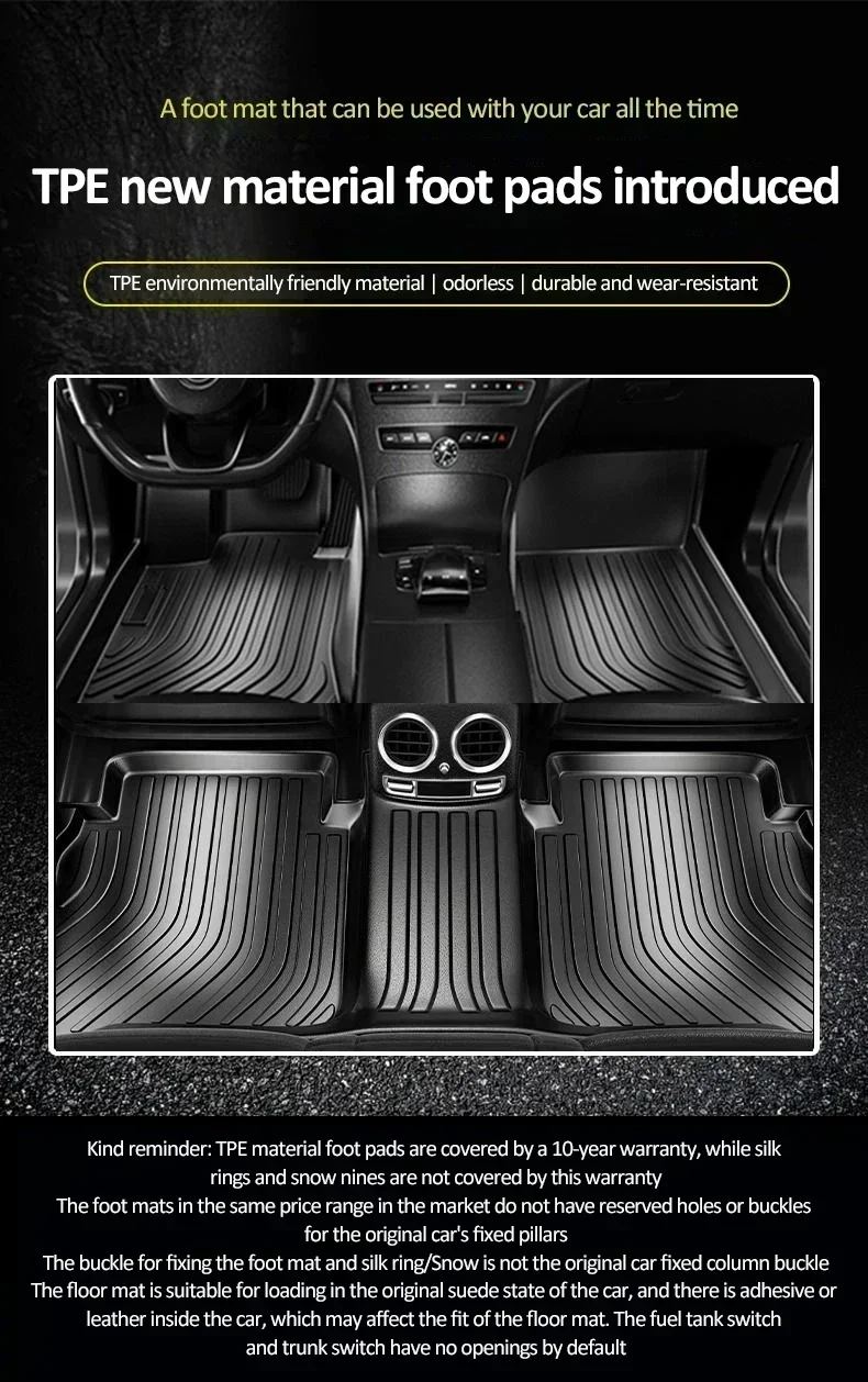 LHD Car Floor Mat For Toyota RAV4 2006 Accessories XA30 2009 2007~2012 TPE 5seats Scratch Resistan Foot Pad Mats Car Accessories