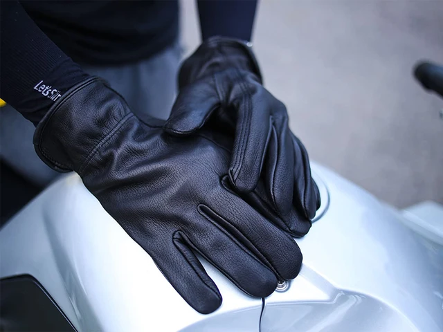 Deer Skin Leather Gloves W/ Zipper - Black – Bikers Gear Online