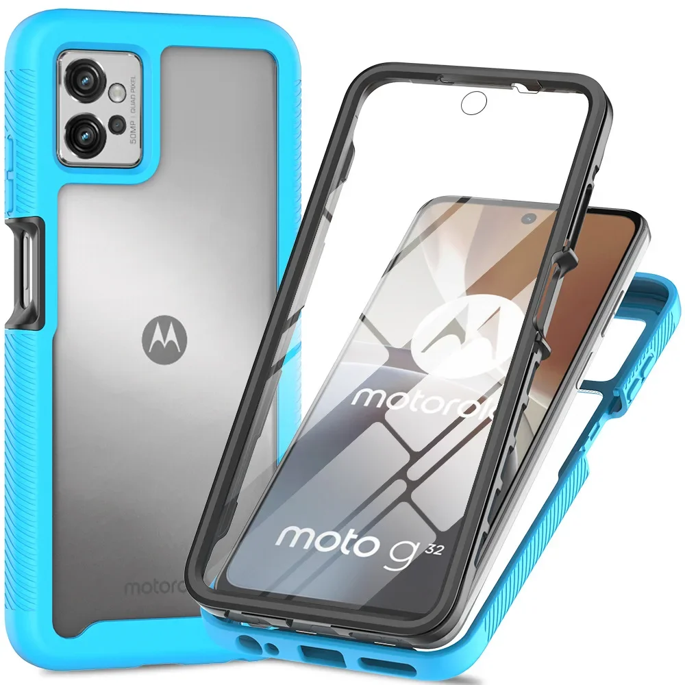 360° Shockproof Crystal Clear Hybrid Case with Built-in Screen Protector