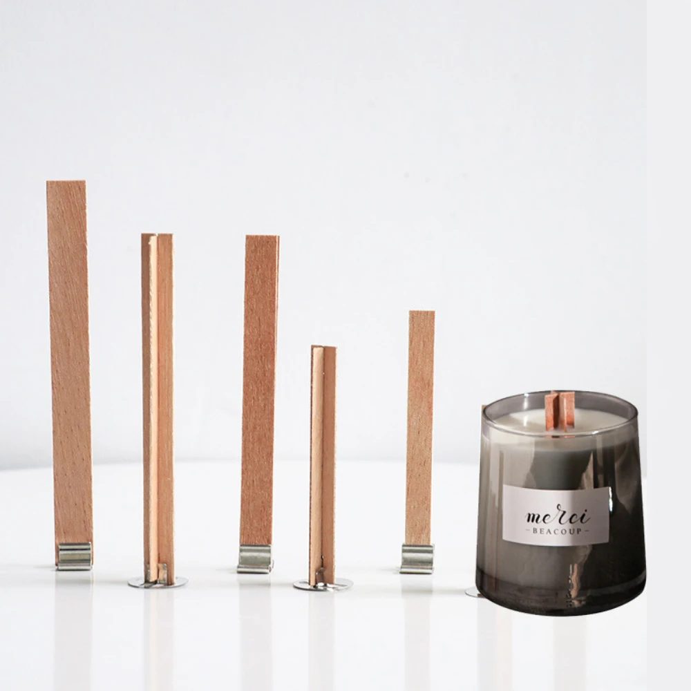 Wood Candle Wicks, Smokeless Wooden Candle Wicks Degradable 33 Pcs