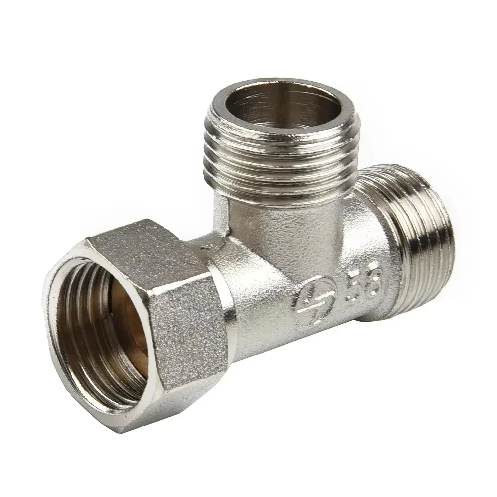 Toilet Dispenser Valve Copper t Adapter G1/2" T-Valve 4 Point Copper 3 Way Water Pipe for Bath Bidet Sprayer Shower Fitting