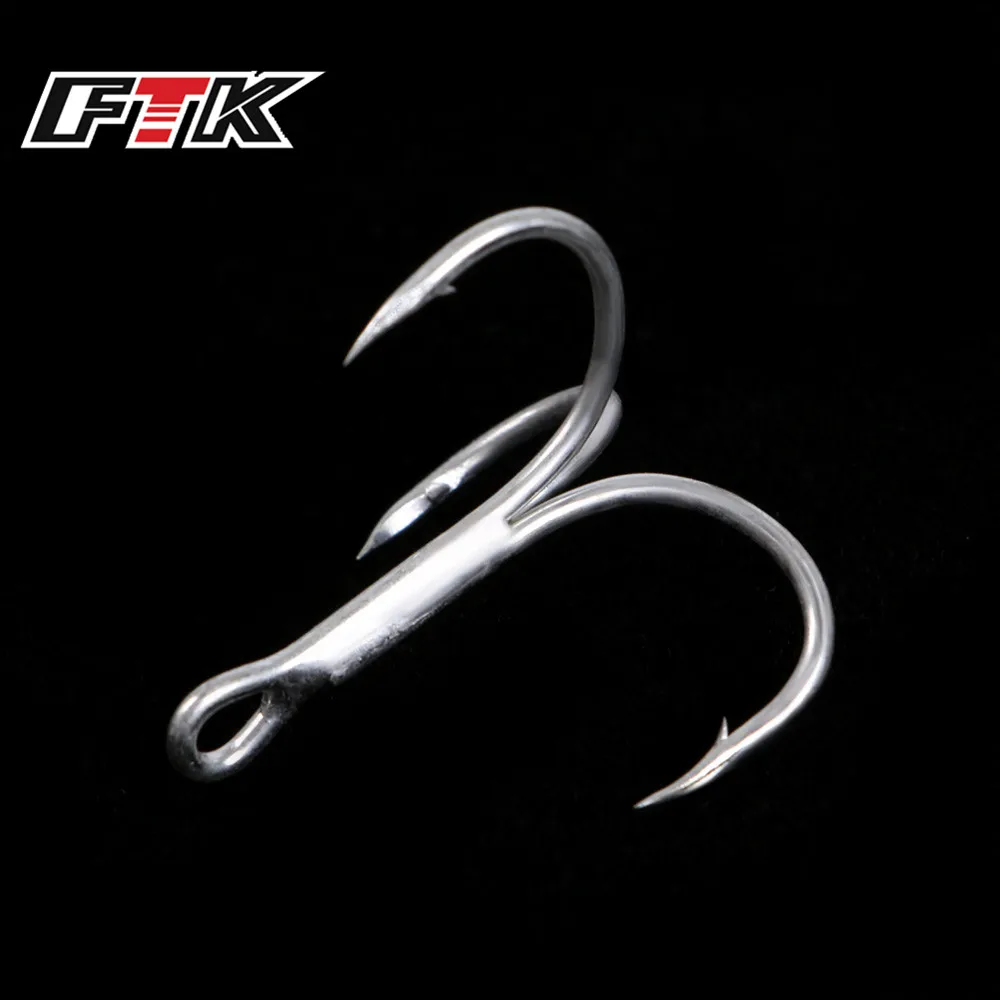 

FTK High Steel Carbon Round Treble Hooks Barbed 0.86g-1.65g 1PCS Carp Fishing Accessories Sharp Hook Jig Tackle Lure Hooks Pesca