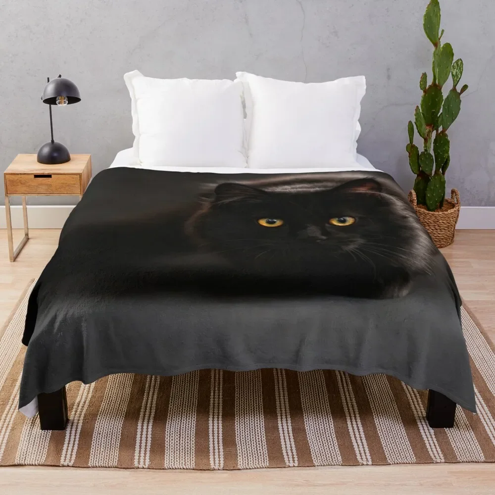 

Black Cat Throw Blanket Decorative Throw Sofas Furry Stuffeds Blankets