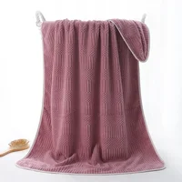 Large Coral Velvet Bath Towels, Soft Face Towel, Absorbent Shower Robe for Home, Spa and Beath, 140x70cm 2