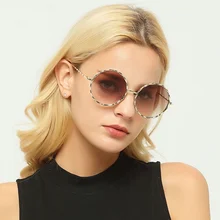 

ERILLES Steampunk Round Sunglasses Women Luxury Brand Designer High Quality Retro Metal Frame Sun Glasses UV400 Oculos De Sol