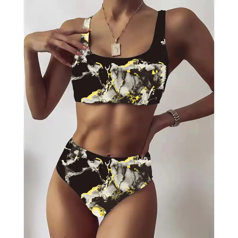 

Marbling Dyeing Print Women Bikini Set 2022 Sexy Summer Beachwear Newest Sexy Swimming Suits For Woman Female 7 Styles Swimwear