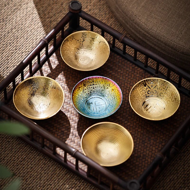 90ml Colorful Gilded Tea Cup Ceramic Master's Hat Cups Household Chinese Style Tea Cup Drinking Utensils Tea Set Accessories