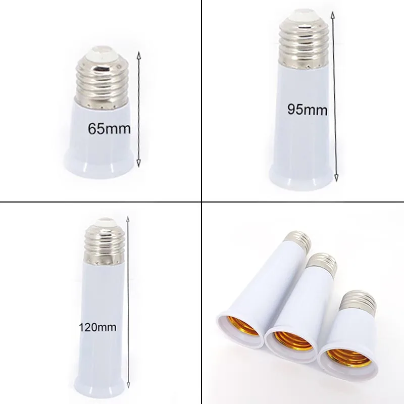 Lamp Bulb Holder Lamp Holder Lamp Base Lamp Socket Extender Socket Converter Lamp Socket Adapter LED Lamp Base 65mm 95mm 120mm E27 to E27 Extender Lamp Holder Base Bulb Extend Extension Socket Adapter LED Light Adapter Converter U26