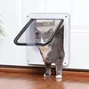 Cat Flap Door 4 Way Locking Security Lock ABS Plastic Dog Cat Flap Door Pets Smart Door Retractable Door Anti Cat Pet Supplies 2