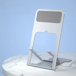 Compact Foldable Mobile Phone Stand - Portable Desktop Holder (Silver)