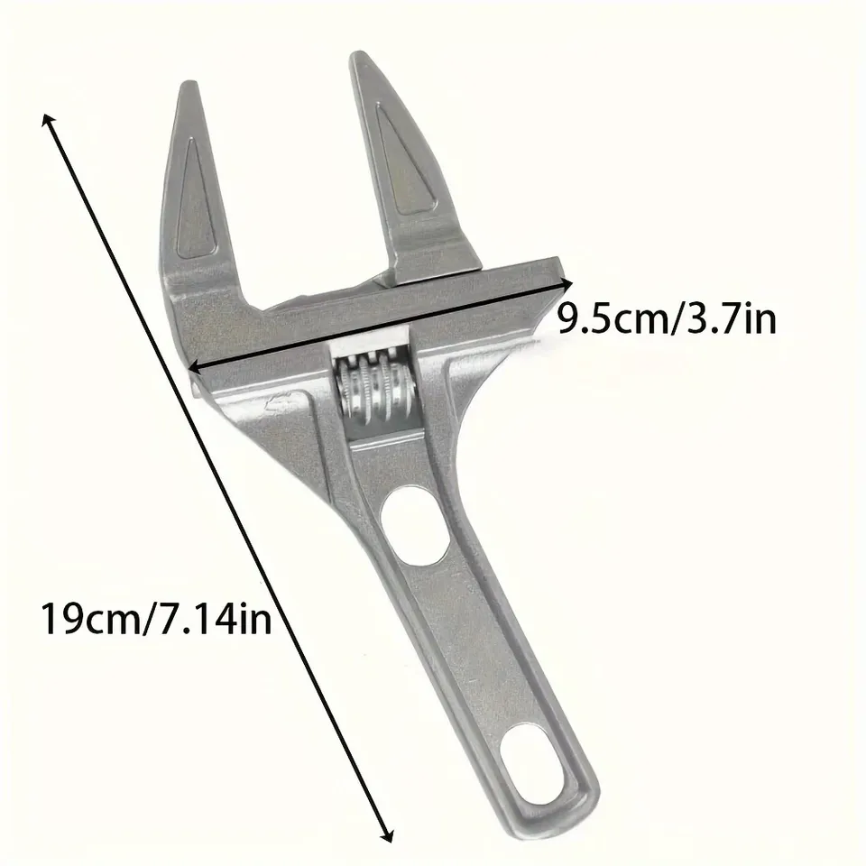 Multi Functional Bathroom Water Heating Wrench, Large Opening Aluminum Alloy Short Handle Adjustable Wrench, Water Pipe Faucet W