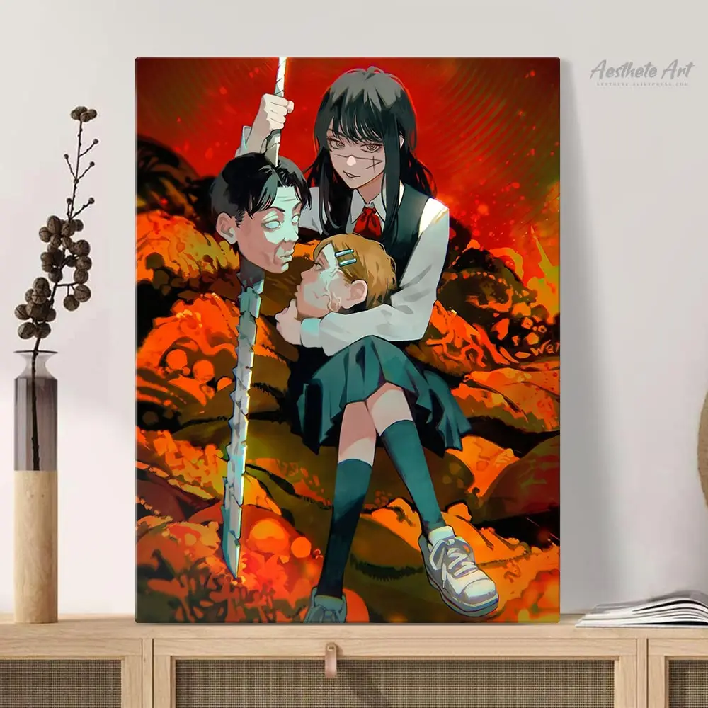 Reze motosserra homem japonês anime mangá poster casa decoração da lona  impressão imagem sala de estar decoração arte pintura parede - AliExpress