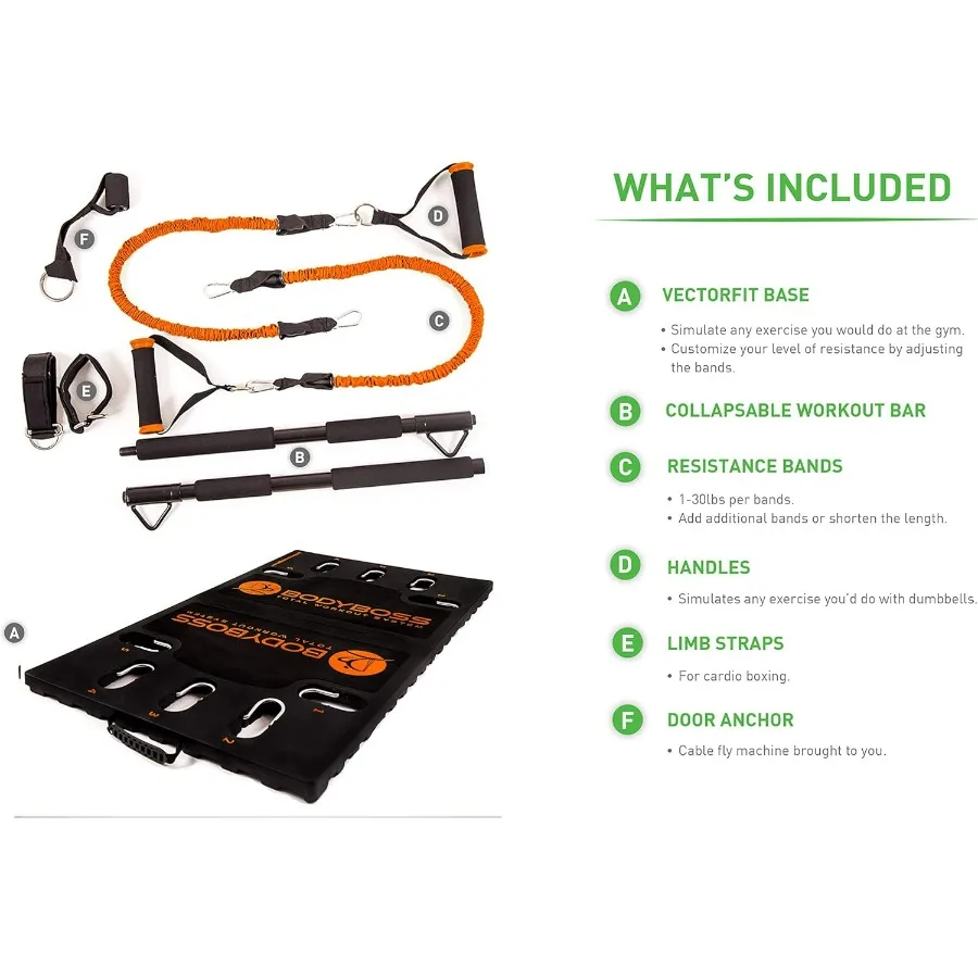 Home Gym 2.0 - Full Portable Gym Home Workout Package,