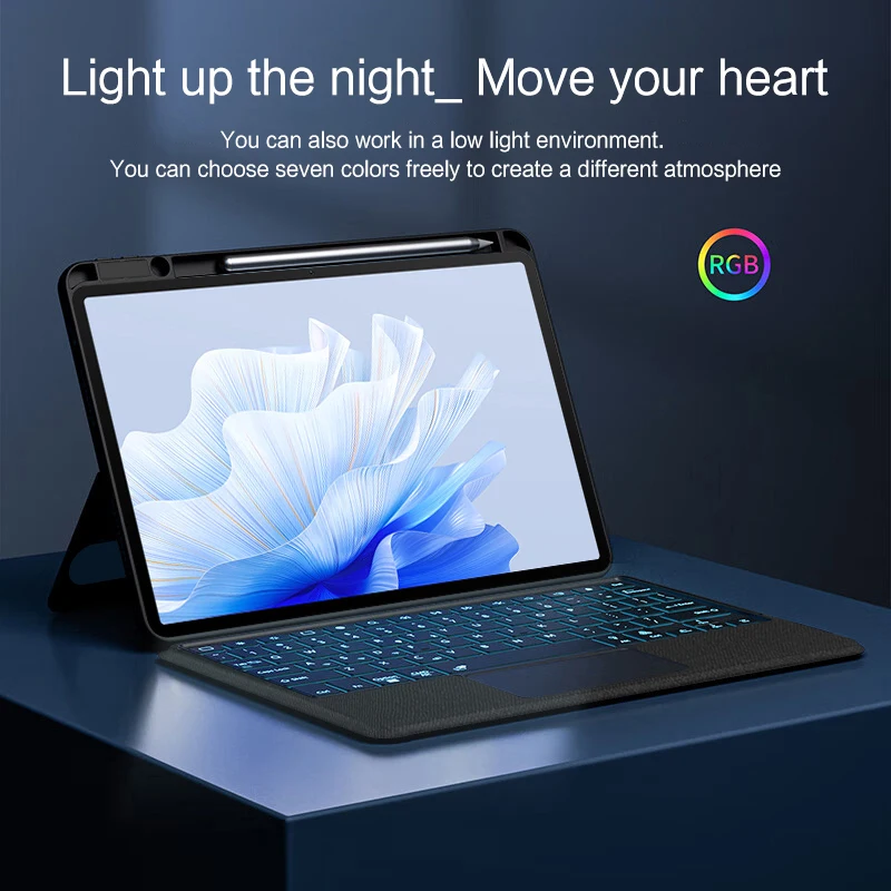 Capa de Teclado Removível para Huawei Matepad Air Português Árabe Espanhol Alemão Coreano Azert Dby2-w00 11.5 Tablet 2023 - Imagem 4