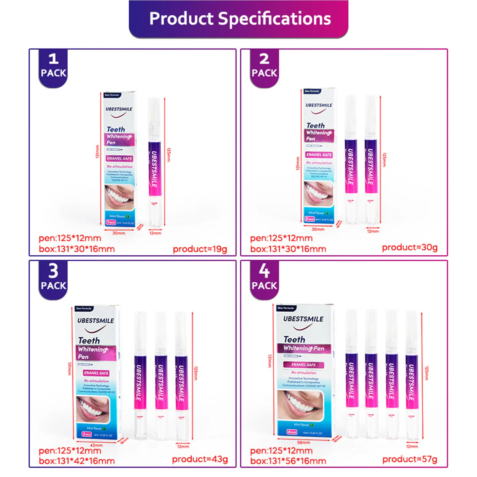 Teeth Whitening Pen Enamel Safe Brush on Tooth Brightening Pen Instant Teeth Whitener for Clean up Stain Smile White Teeth