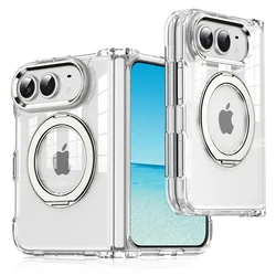 Revolutionary 360 Rotating Magnetic Kickstand Clear Phone Case with Shockproof Magsafe Compatibility - iPhone Ultra (GRAY)