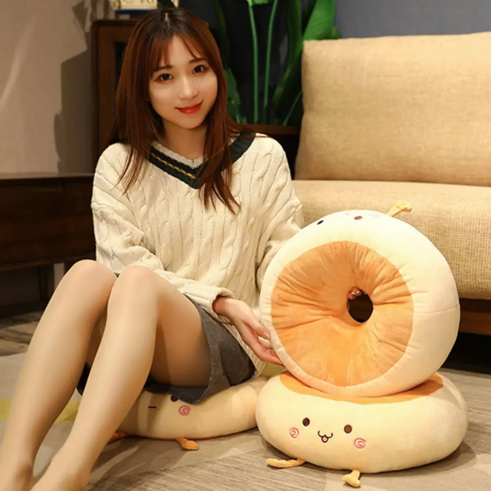 PP Cotton Bread Seat Cushion Thickened Round Doughnut Office Sitting Mat Soft Beathable Chair Cushion Office Worker
