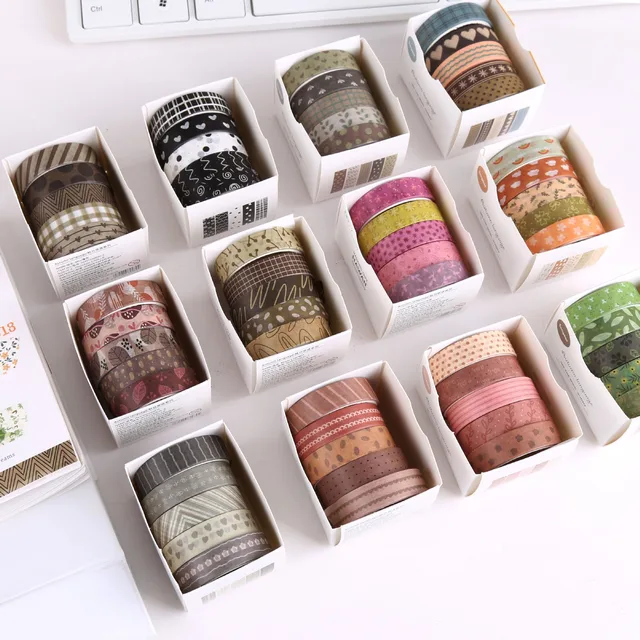 5 Rolls Forest Washi Tape Set Colorful Flowers Watercolor Plants Masking Tape Scrapbooking Adhesive DIY Journals Crafts 1