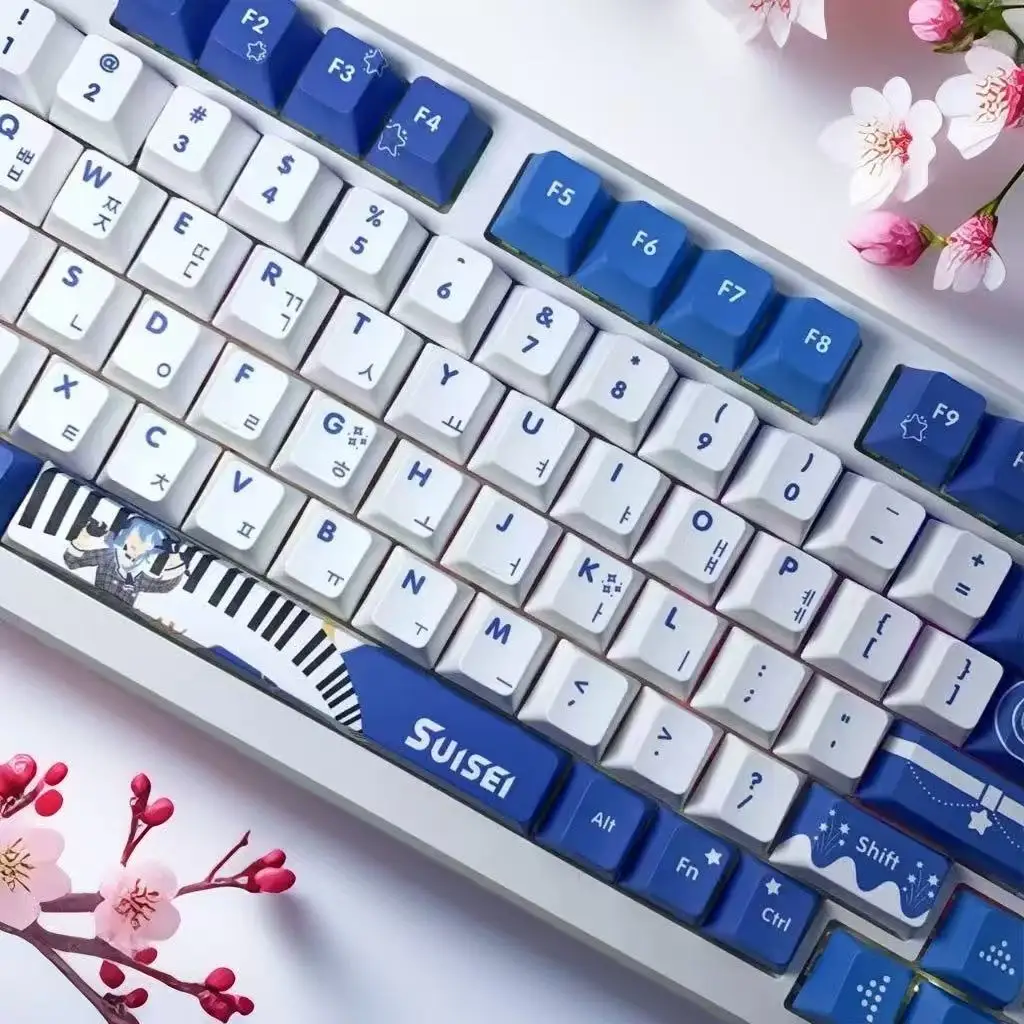 키캡 홀로라이브 키캡 132 키 캡, Vtuber 홀로라이브 키 커버, PBT DYE SUB Cherry MX 크로스 축 스위치, 기계식 키보드용 키캡
