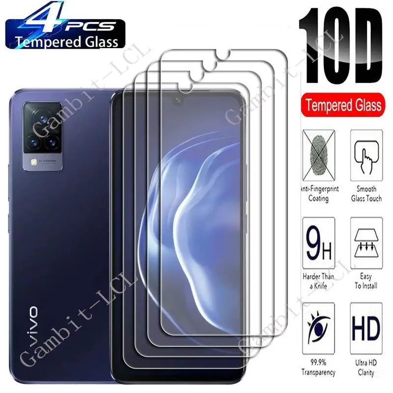 

4PCS For Vivo V21 6.44" Screen Protective Tempered Glass On VivoV21 5G V21S V2066, VivoV2108 V2108 Protection Cover Film