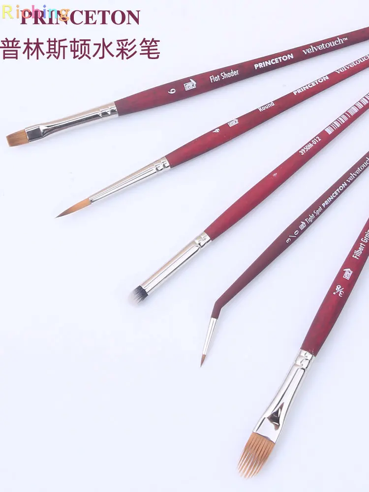 Princeton Velvetouch Long Handle Set, 4 Brushes - Professional Artist Brushes for Mixed Media, Acrylic, Oil