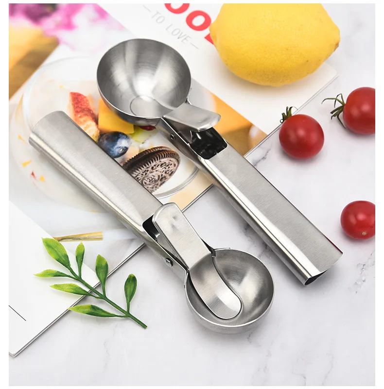 Stainless Steel Ice Cream Scoops, Ice Cream Digger, Non-Stick Fruit Ball Maker, Watermelon Spoon Tool