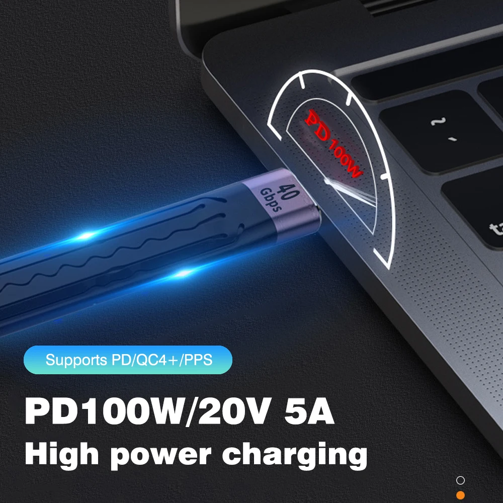 UGOURD USB4 유형 C 데이터 케이블 Thunderbolt 3/4 SSD iPhone 15 Pro Max 전원 은행용 40Gbps USB C 짧은 케이블 PD 100W 240W 8K