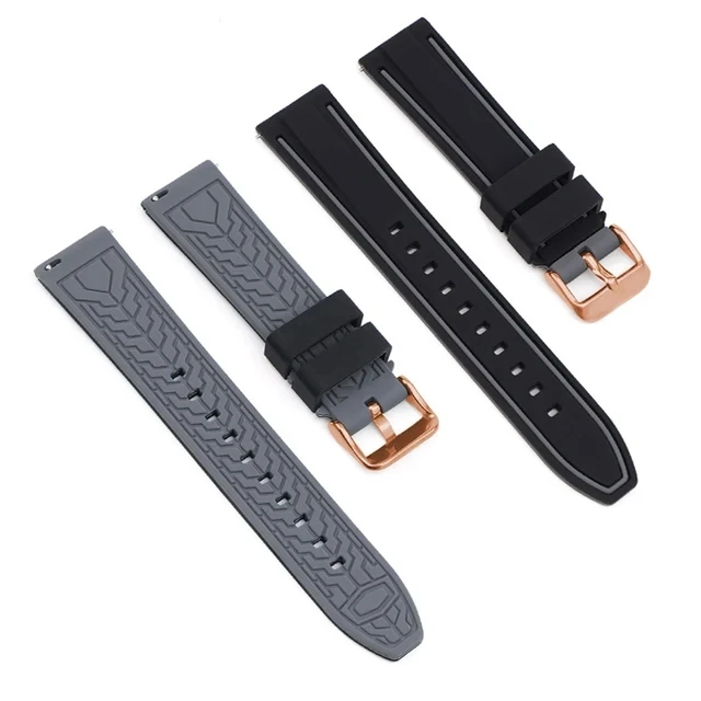 Deluxe Silicone Quick Release Watch Band - Durable Rubber Strap Replacement