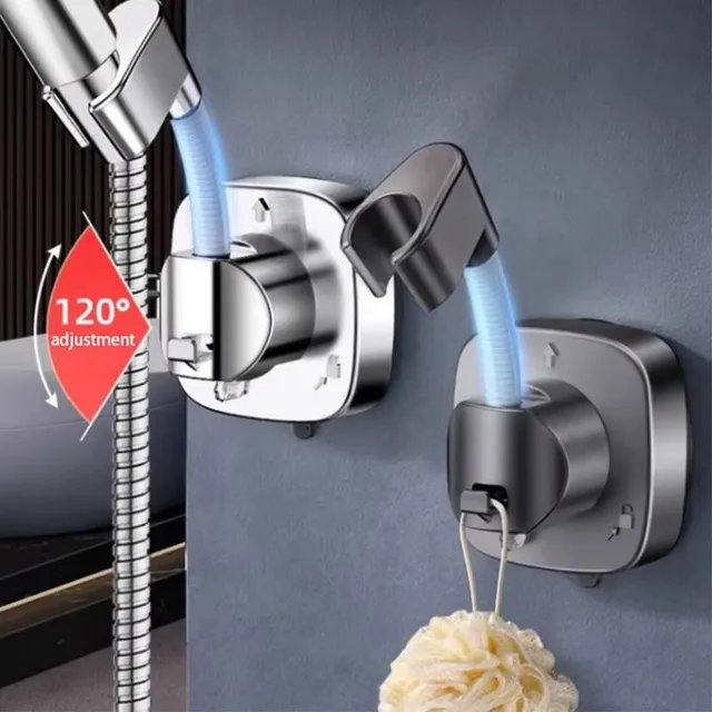 ขายึดฝักบัวแบบสุญญากาศ ขายึดหัวฝักบัว ปรับได้ ยึดติดแน่น แรงดูดสูง อุปกรณ์ยึดติดขนาดใหญ่ ไม่ต้องเจาะ 2