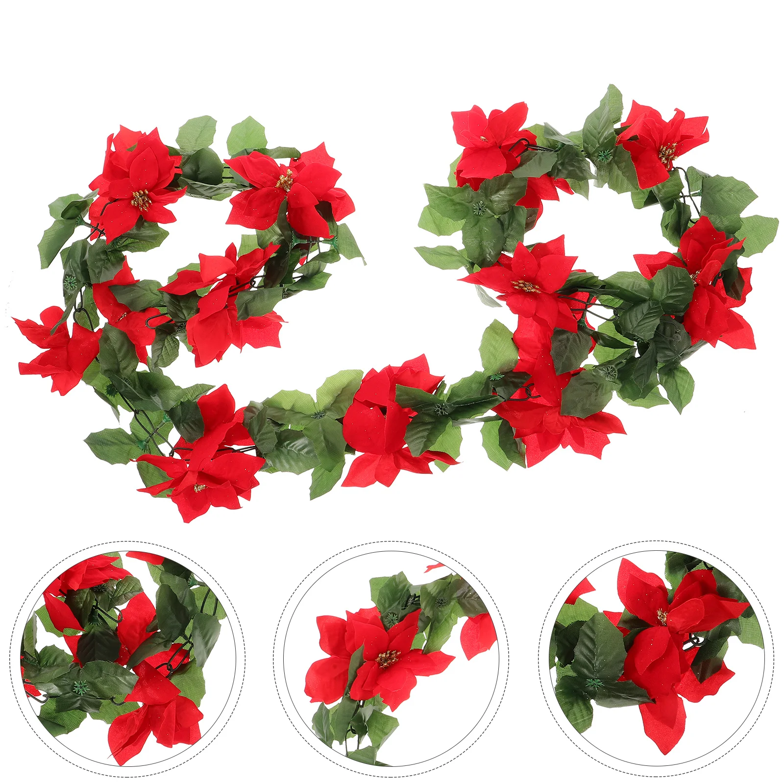 

Christmas Cane Artificial Flowers Rattan Decor Hanging Ornament Xmas Simulation