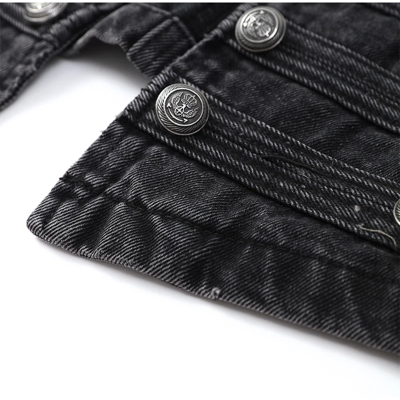 Vintage Denim Military Jacket Women Retro Solid Round Neck Single Breasted Slim Crop Coat 2026 New Lady Daily Street Outerwear 21 S2430b71e3203452fb5b91dc12ea49312q