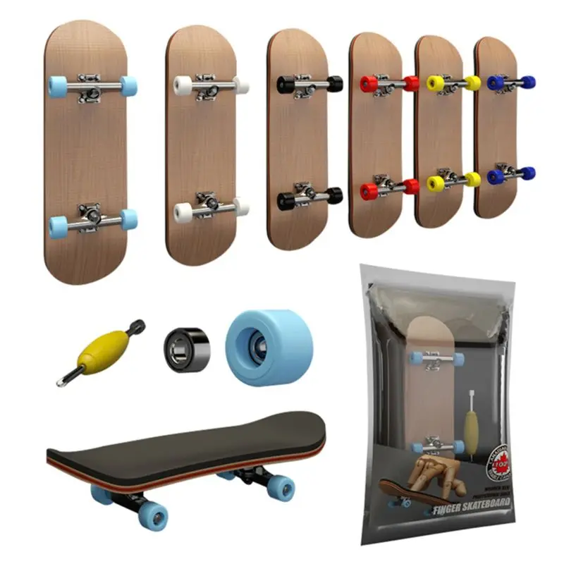

N80C Mini Maple Fingerboard Model Flexible Finger Skateboard with Tool Anti-Skid Pad Kids Teenager Hobby Collector’s Gift