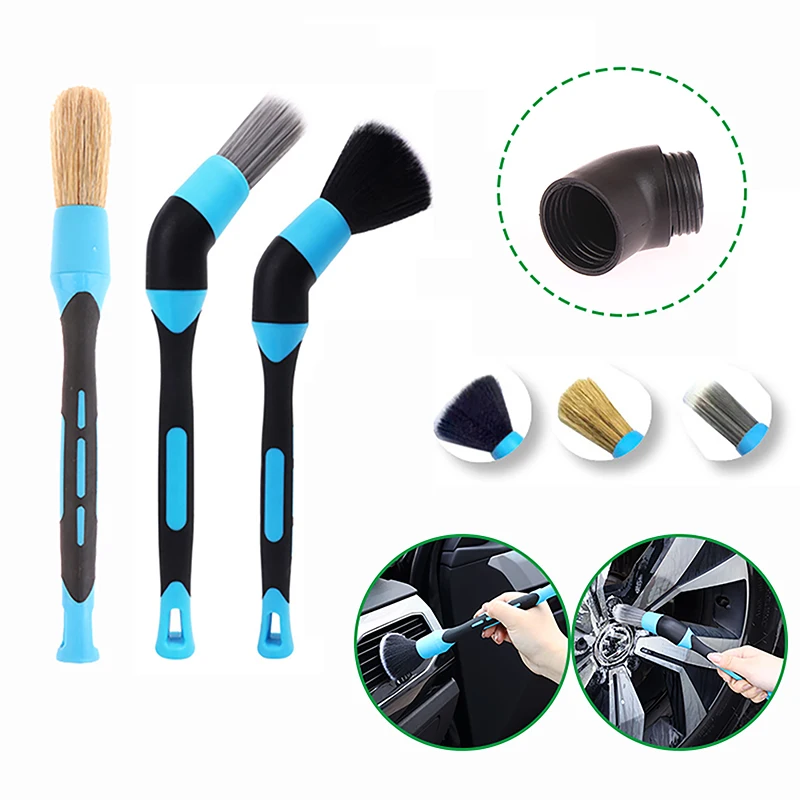 

1Pc Universal Car Interior Detail Cleaning Brush Straight Elbow Sweeping Tools Dashboard Air Outlet Wheel Rim Washing Brushes