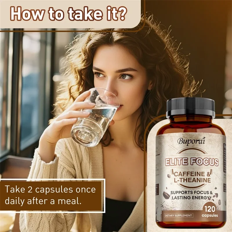 Elite Caffeine Capsules with L-Theanine - Provides Clean Energy, Endurance, Stress Relief, and Cognitive Enhancement - Image 5